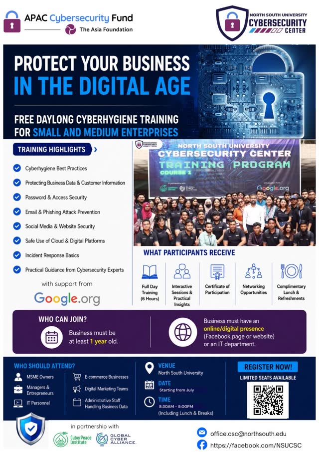 Free Daylong Cyberhygiene Training for Small and Medium Enterprises