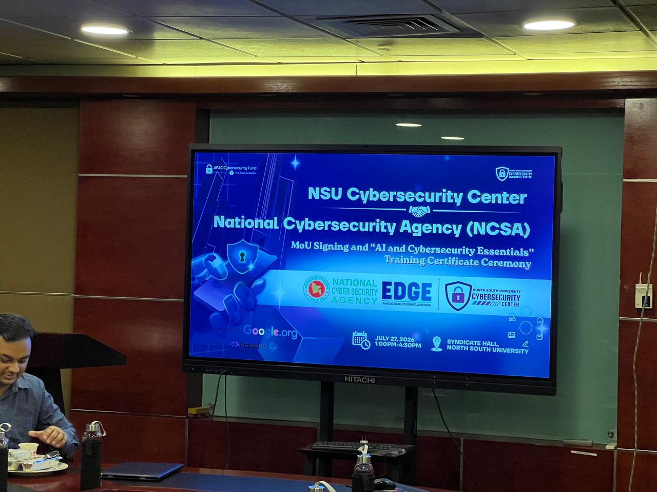 MoU Signing Ceremony Between NSU Cybersecurity Center & National Cyber Security Agency (NCSA)